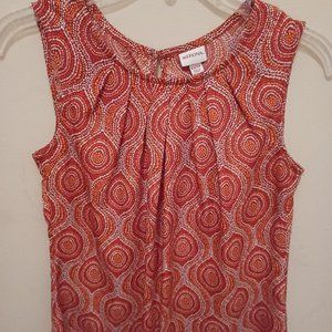Merona sleeveless shell blouse tank top shirt Women's size XS, orange retro!